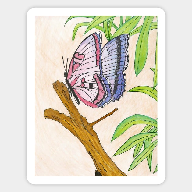 Butterfly Drawing Sticker by ARTWORKandBEYOND